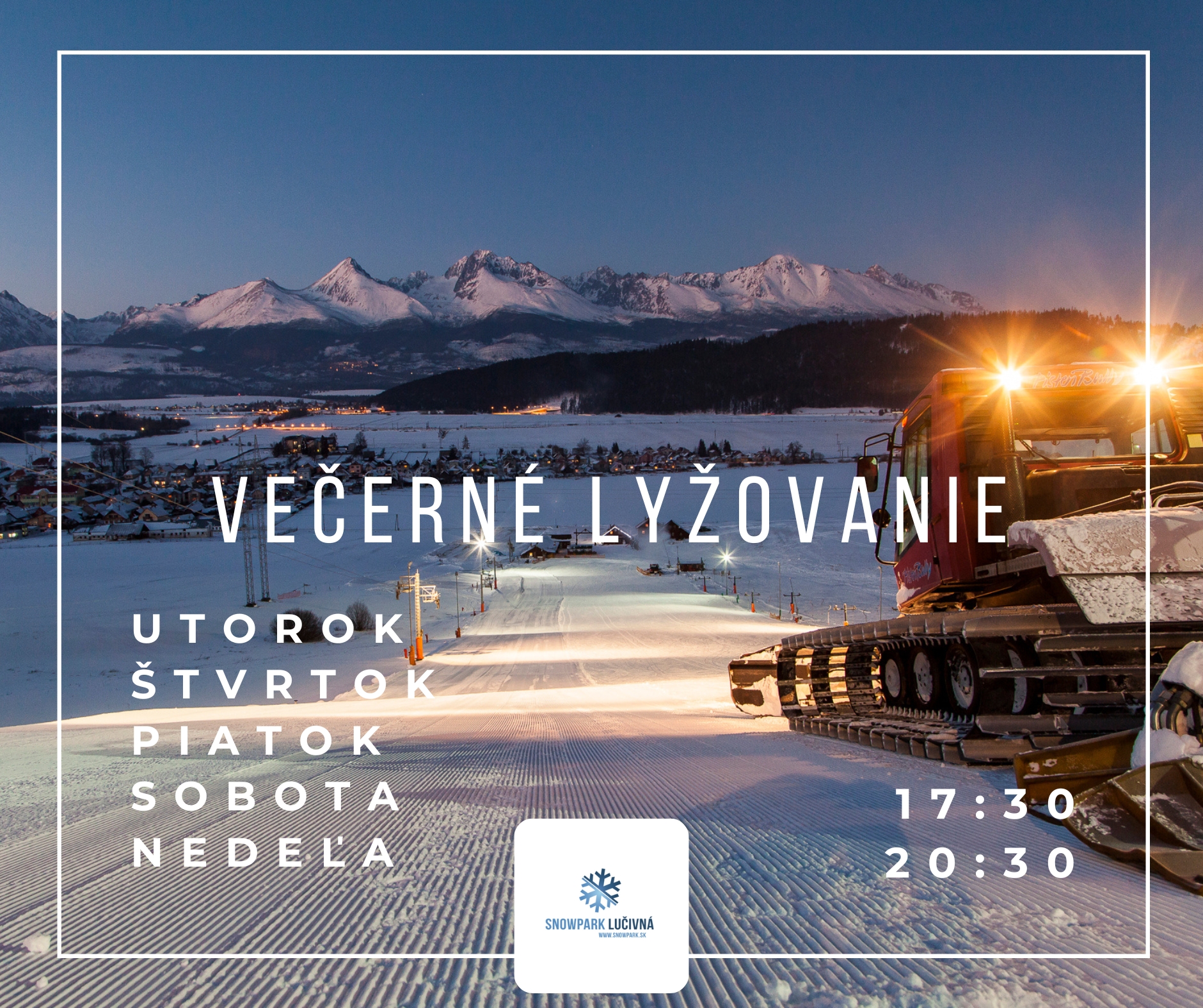 lucivna vecerne lyzovanie 2025 Vysoke Tatry